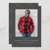 Eenvoudig klassiek grijs fotobericht afstuderen (Voorkant / Achterkant)