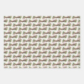 Eenvoudig klassiek groen en rode holly bessen inpakpapier vel (Voorkant 3)