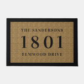 Eenvoudig Klassiek huisnummer & adres op maat Deurmat (Voorkant)