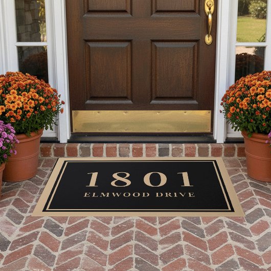 Eenvoudig Klassiek huisnummer en adres Deurmat