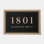 Eenvoudig Klassiek huisnummer en adres Deurmat (Voorkant)