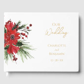 Eenvoudig klassiek kerst bruiloft gastenboek (Voorkant)