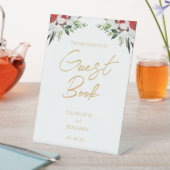 Eenvoudig Klassiek Kerst Huwelijksgastboek Bord Reclamebord Met Voetstuk (Insitu)