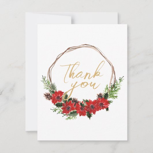 Eenvoudig klassiek kerst wit Baby shower Bedankkaart (Voorkant)