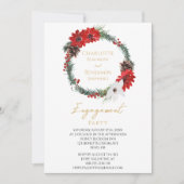 Eenvoudig klassiek kerstverlovingsfeest kaart (Voorkant)