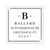 Eenvoudig Klassiek Kierplein-monogram retouradres Zelfinktende Stempel (Design)