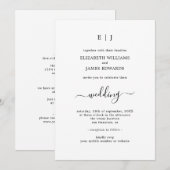 Eenvoudig klassiek koppel monogram alles in één br kaart (Voorkant / Achterkant)