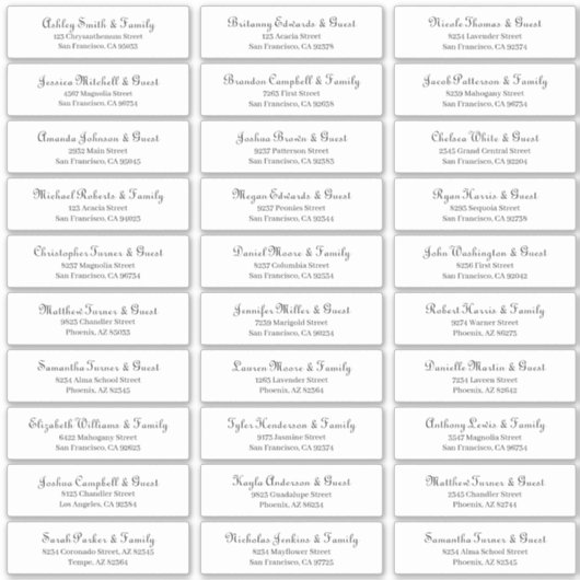 Eenvoudig Klassiek Manuscript Weddenschap Adres Sticker (Voorkant)