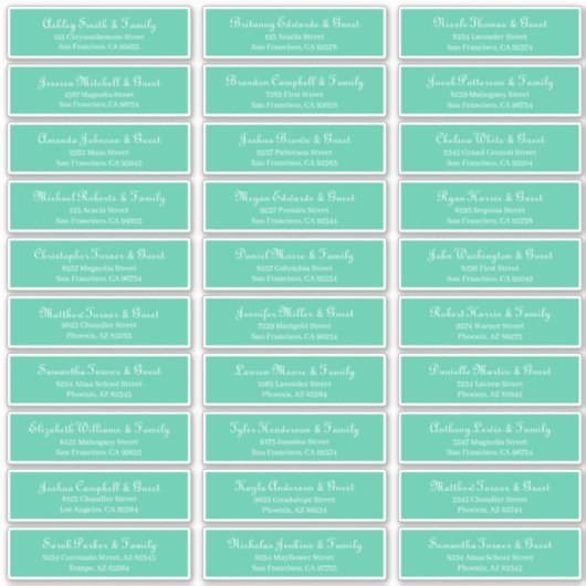 Eenvoudig Klassiek Manuscript Weddenschap Adres Sticker (Voorkant)