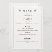 Eenvoudig klassiek minimalistisch huwelijksmenu, m menu (Voorkant / Achterkant)