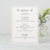Eenvoudig klassiek minimalistisch huwelijksmenu, m menu (Staand voorkant)