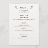 Eenvoudig klassiek minimalistisch huwelijksmenu, m menu (Voorkant)