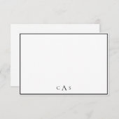 Eenvoudig klassiek monogram - Hartelijk dank Bedankkaart (Voorkant / Achterkant)