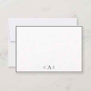 Eenvoudig klassiek monogram - Hartelijk dank Bedankkaart