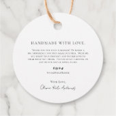 Eenvoudig klassiek monogram krans Elegant Bedankjes Labels (Achterkant)