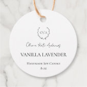 Eenvoudig klassiek monogram krans Elegant Bedankjes Labels (Voorkant)
