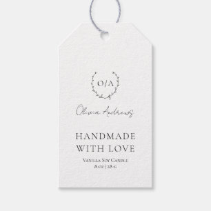 Eenvoudig klassiek monogram krans Elegant Cadeaulabel