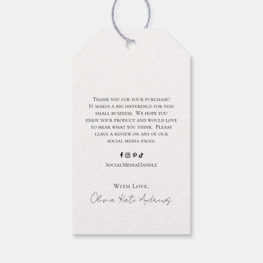 Eenvoudig klassiek monogram krans Elegant Cadeaulabel (Achterkant)