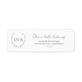 Eenvoudig klassiek monogram krans Elegant Etiket (Voorkant)