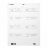 Eenvoudig klassiek monogram krans Elegant Etiket (Full Sheet)