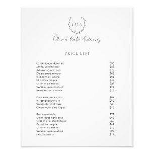 Eenvoudig klassiek monogram krans Elegant Foto Afdruk