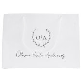 Eenvoudig klassiek monogram krans Elegant Groot Cadeauzakje (Voorkant)