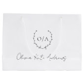 Eenvoudig klassiek monogram krans Elegant Groot Cadeauzakje (Achterkant)