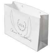 Eenvoudig klassiek monogram krans Elegant Groot Cadeauzakje (Achterkant Gekanteld)