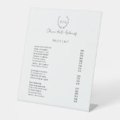 Eenvoudig klassiek monogram krans Elegant Reclamebord Met Voetstuk (Voorkant)