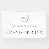 Eenvoudig klassiek monogram krans Elegant Spandoek (Horizontaal)