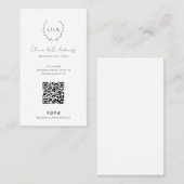 Eenvoudig klassiek monogram krans Elegant Visitekaartje (Voorkant / Achterkant)