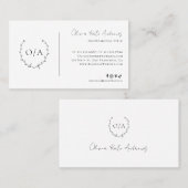 Eenvoudig klassiek monogram krans Elegant Visitekaartje (Voorkant / Achterkant)