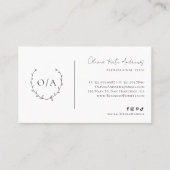 Eenvoudig klassiek monogram krans Elegant Visitekaartje (Voorkant)