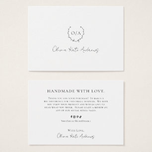 Eenvoudig klassiek monogram krans Elegant Visitekaartje