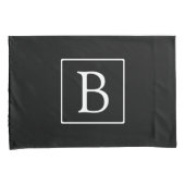 Eenvoudig Klassiek Monogram | Zwart met Witte Teks Kussensloop (Voorkant-Rechts)