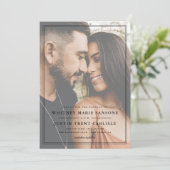 Eenvoudig klassiek portretfotoweddenschap kaart (Staand voorkant)