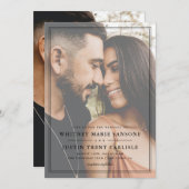 Eenvoudig klassiek portretfotoweddenschap kaart (Voorkant / Achterkant)
