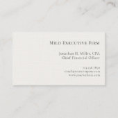 Eenvoudig klassiek professioneel linnen visitekaartje (Voorkant)