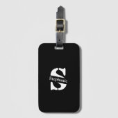 Eenvoudig Klassiek Professioneel Monogram en Naam Bagagelabel (Voorkant (verticaal))