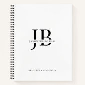 Eenvoudig Klassiek Professioneel Monogram en Naam Notitieboek (Voorkant)
