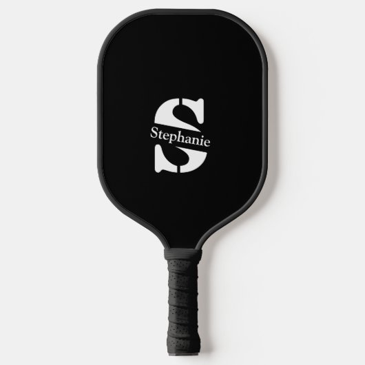 Eenvoudig Klassiek Professioneel Monogram en Naam Pickleball Paddle (Voorkant)