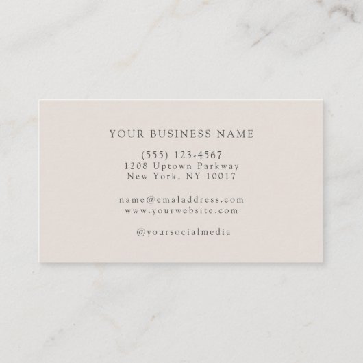 Eenvoudig Klassiek Professioneel Monogram en Naam Visitekaartje (Achterkant)