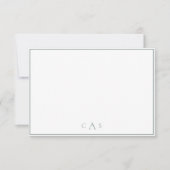 Eenvoudig klassiek Sage Monogram bedankpas Bedankkaart (Voorkant)