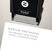 Eenvoudig klassiek script bruiloft retouradres  zelfinktende stempel