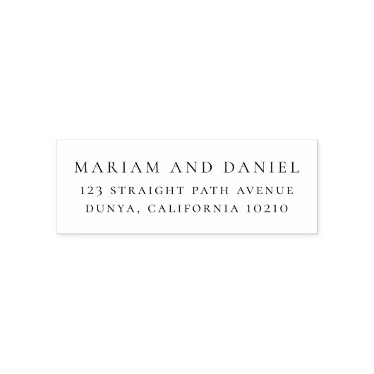 Eenvoudig klassiek script bruiloft retouradres zelfinktende stempel (Design)