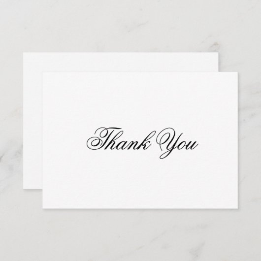 Eenvoudig klassiek script Dank je Kaart notitie (Voorkant / Achterkant)