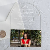 Eenvoudig klassiek script XV Photo Quinceañera Acryl Uitnodigingen