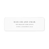 Eenvoudig klassiek script zwart bruiloft retouradr etiket (Voorkant)