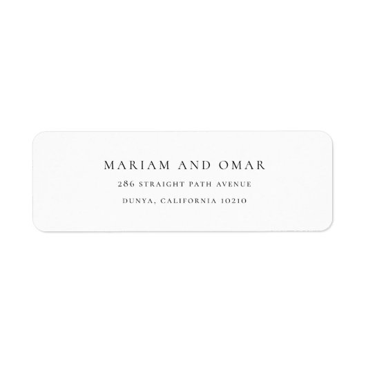 Eenvoudig klassiek script zwart bruiloft retouradr etiket (Voorkant)