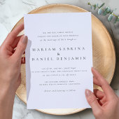 Eenvoudig Klassiek Script Zwart-wit bruiloft Kaart